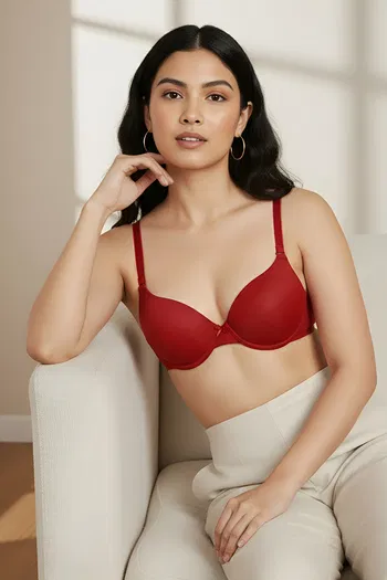 Buy Zivame Push-Up Wired Medium Coverage T-Shirt Bra - Sundried Tomato